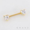 CZ HEART 316L SURGICAL STEEL NIPPLE RING